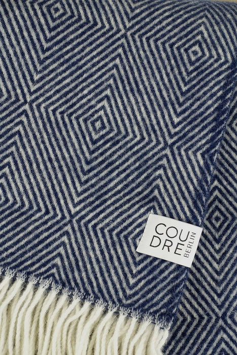 Wolldecke / Kuscheldecke diamond bluestone