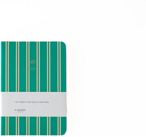 A-Journal A6 Notebook - Green Stripes