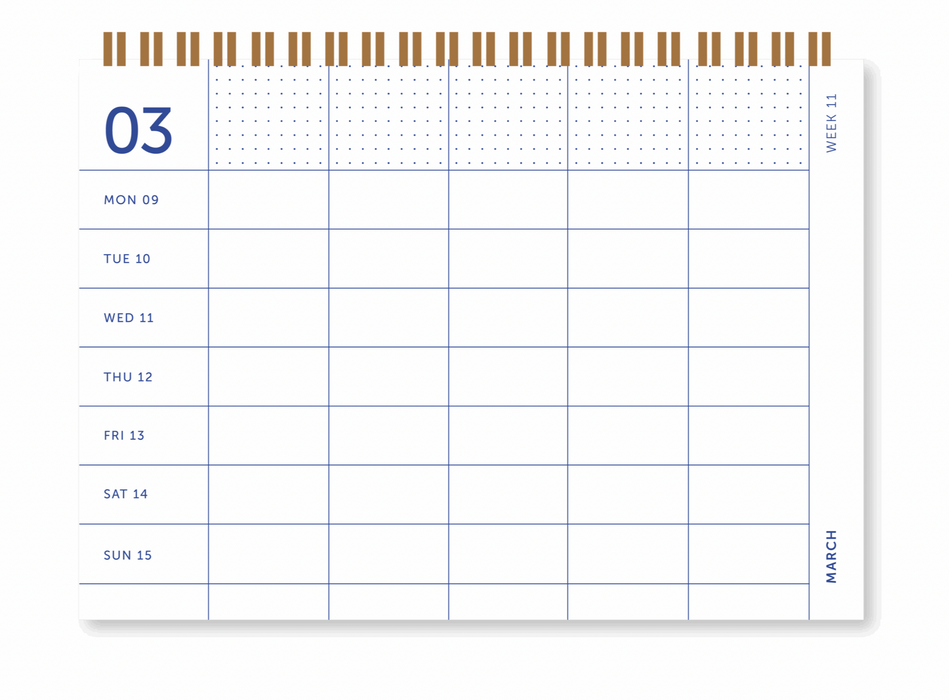 A-Journal Family Calendar - Flow Blue - A4