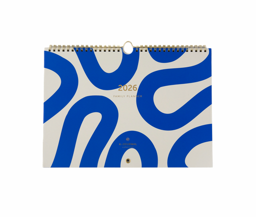 A-Journal Family Calendar - Flow Blue - A4