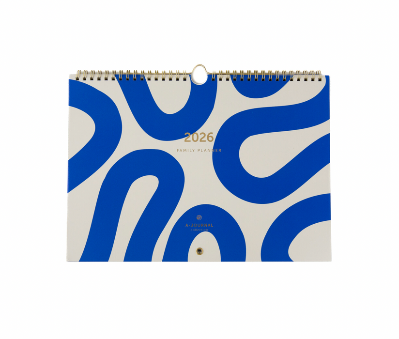 A-Journal Family Calendar - Flow Blue - A4