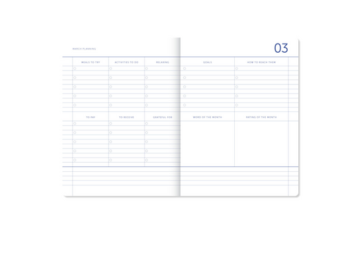 A-Journal Stationery My Journal Diary - A6 - 2027 - Checked Blue/Vanilla/Chocolate