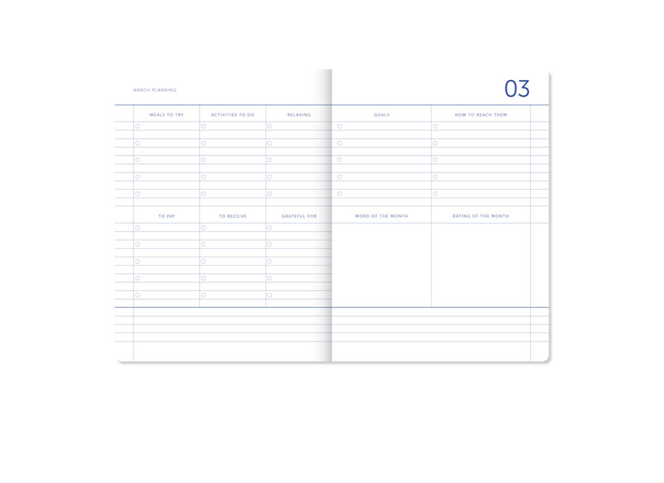 A-Journal Stationery My Journal Diary - A6 - 2027 - Checked Blue/Vanilla/Chocolate