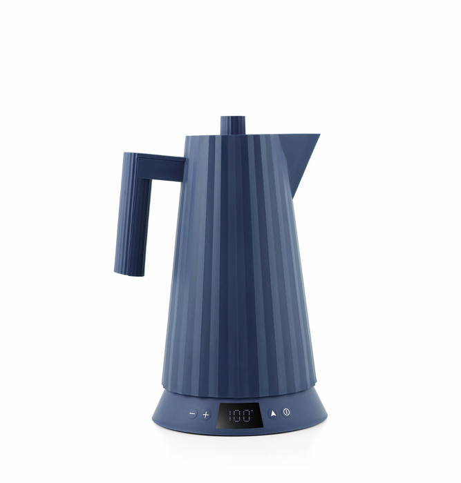 Alessi Elektrischer Wasserkocher "Plissé" mit Temperaturvorwahl - Blau