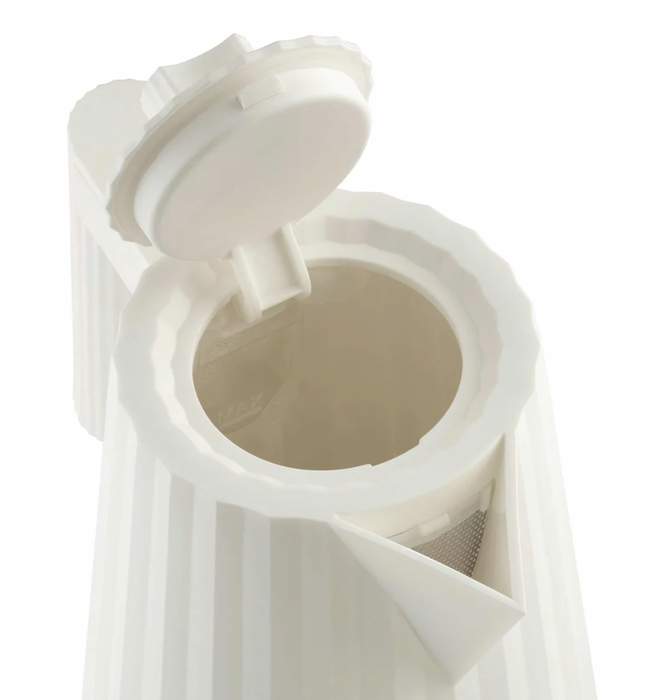 Alessi Elektrischer Wasserkocher "Plissé" mit Temperaturvorwahl - Weiss