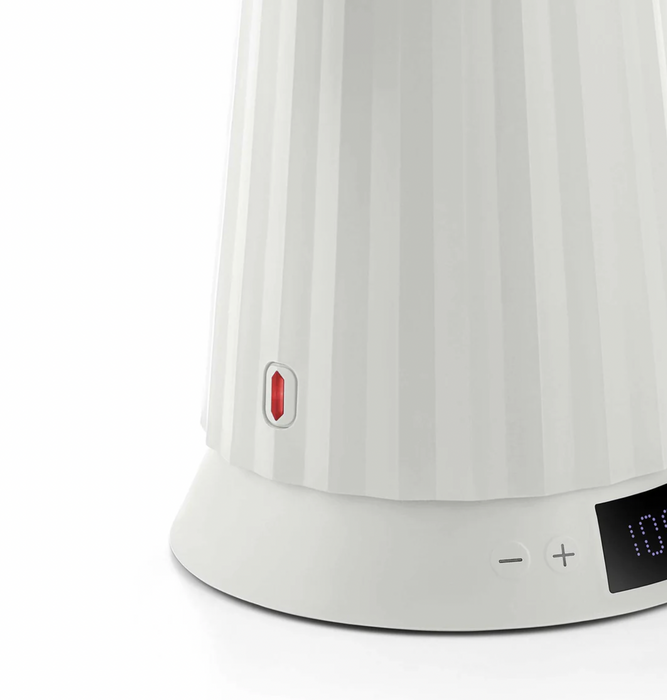 Alessi Elektrischer Wasserkocher "Plissé" mit Temperaturvorwahl - Weiss