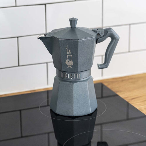 Bialetti Moka Exclusive Induction Octagonal Espressokocher - 6 Tassen - Silver Grey