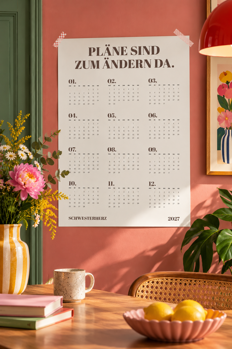 Wandkalender 2027 - "Pläne sind zum ändern da"