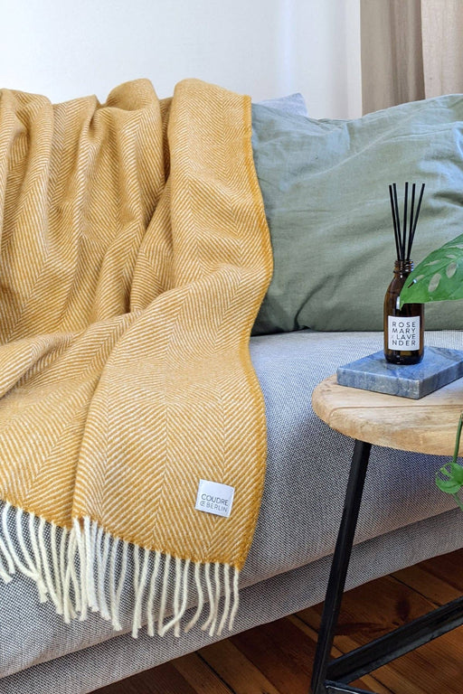 Coudre Berlin Wolldecke / Kuscheldecke - Herringbone Amber