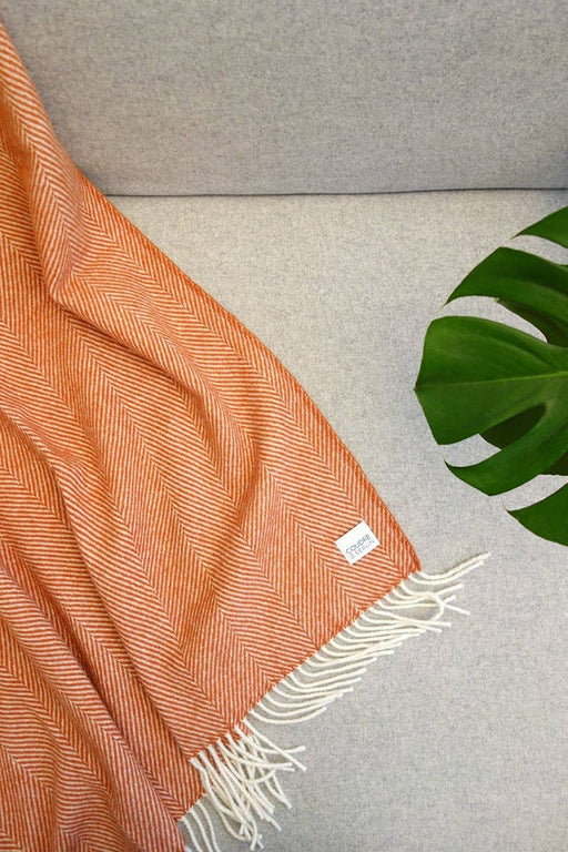 Coudre Berlin Wolldecke / Kuscheldecke - Herringbone Terracotta