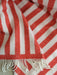 Coudre Berlin Wolldecke / Kuscheldecke - STRIPES Tomato Red / Off White