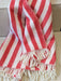 Coudre Berlin Wolldecke / Kuscheldecke - STRIPES Tomato Red / Off White