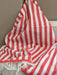 Coudre Berlin Wolldecke / Kuscheldecke - STRIPES Tomato Red / Off White