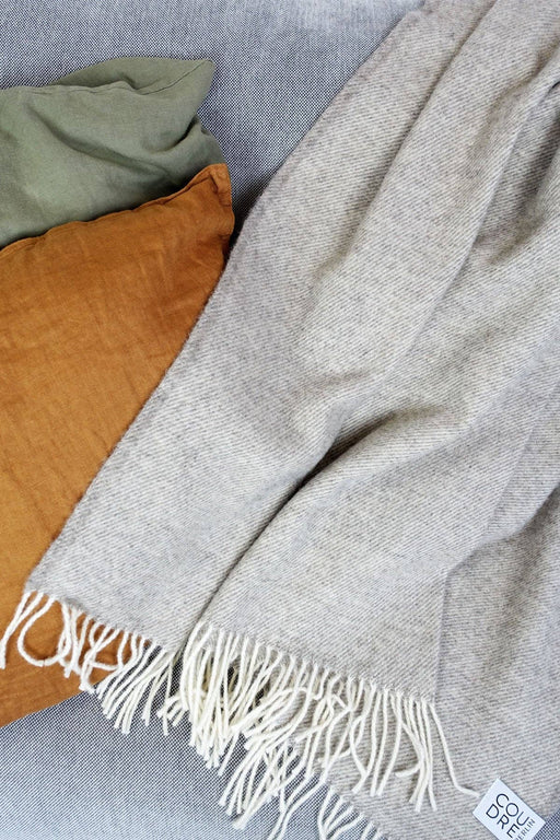 Coudre Berlin Wolldecke / Kuscheldecke - Uni Limestone