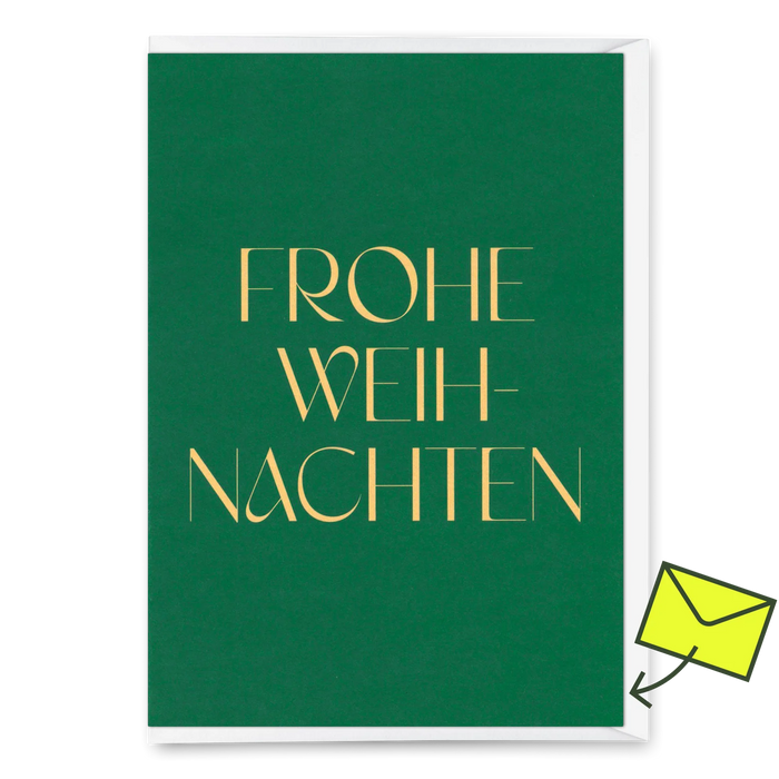 Grußkarte - "Frohe Weihnachten Grün"