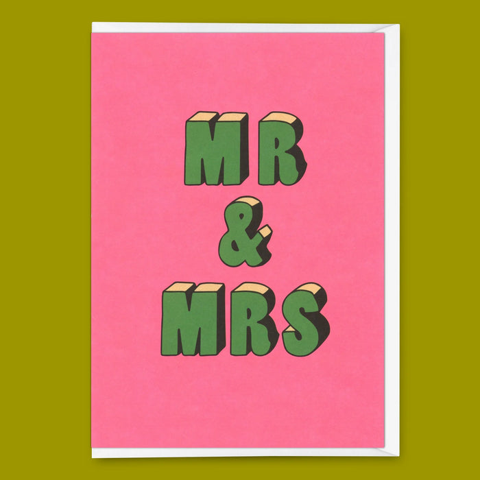 Grußkarte - Mr & Mrs 3D Typo