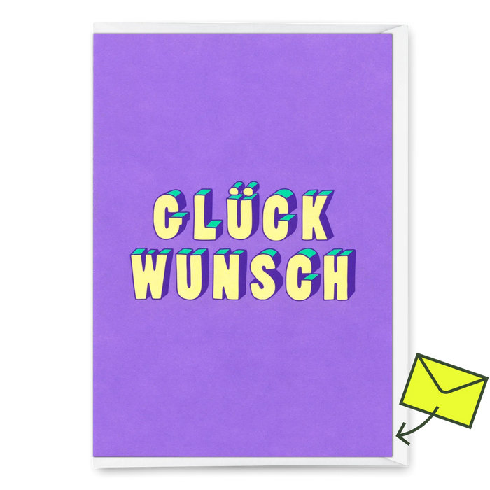 Grußkarte - "Glückwunsch 3D-Typo"