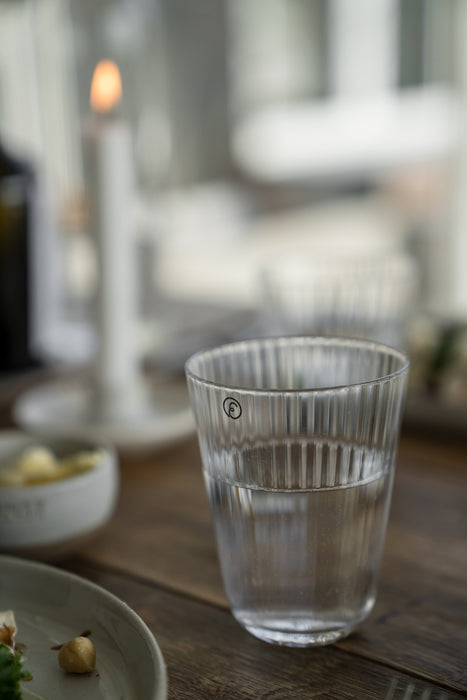 ERNST Trinkglas geriffelt - Ø 8,4 x H 10,5 cm