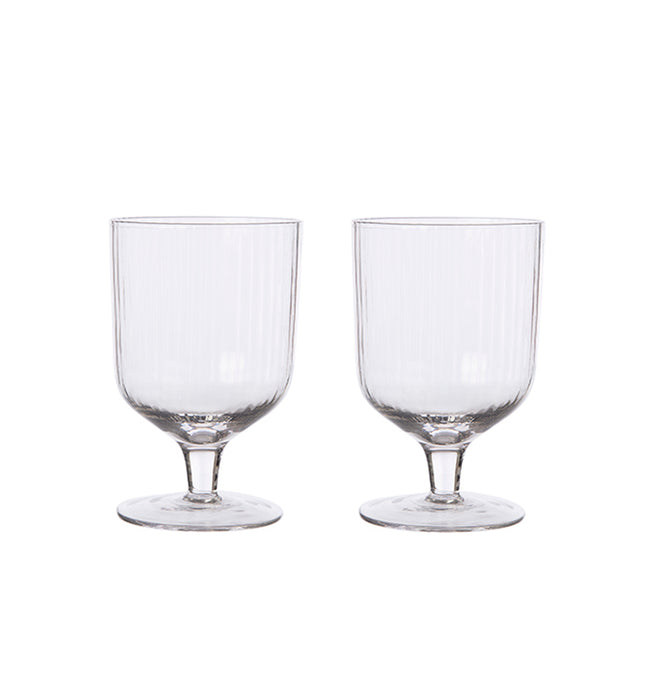 ERNST Trinkglas geriffelt mit Fuß