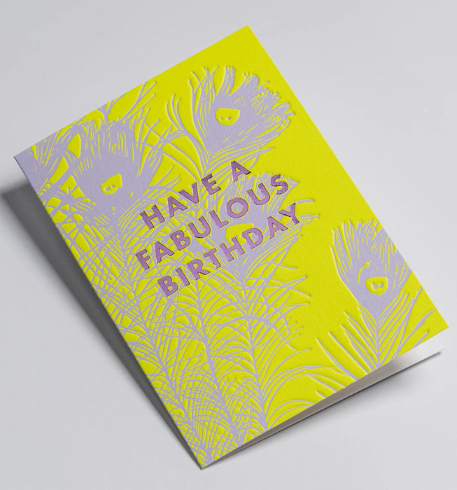 Grußkarte - Florence Broadhurst Peacock Feathers Have a Fabulous Birthday