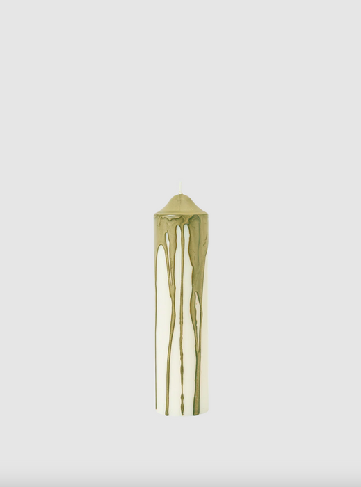 Ferm Living Dryp Stumpenkerze - Olive Green
