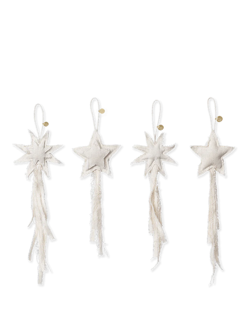 Ferm Living Vela Star Ornament - Neutral - 4er Set