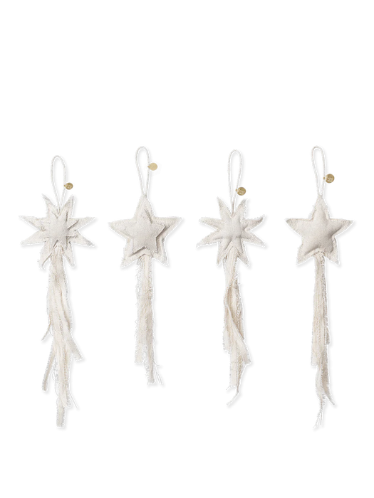 Ferm Living Vela Star Ornament - Neutral - 4er Set