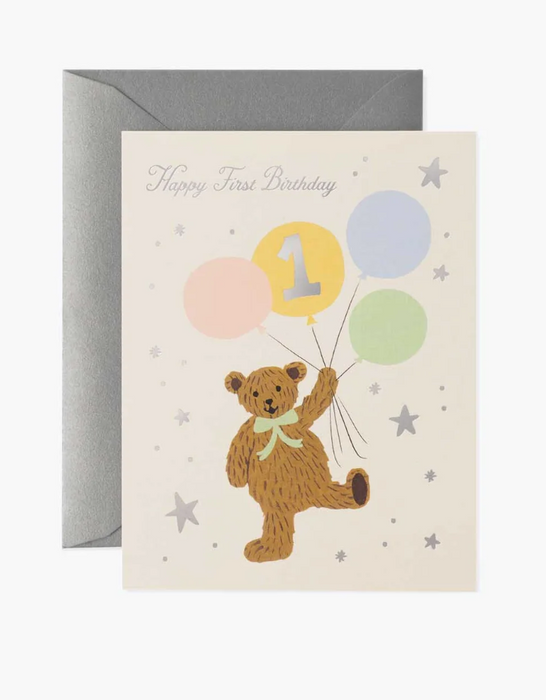 Grußkarte - First Birthday Bear