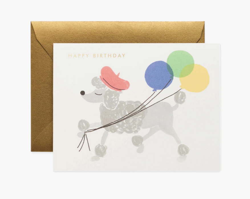 Grußkarte - French Poodle Birthday