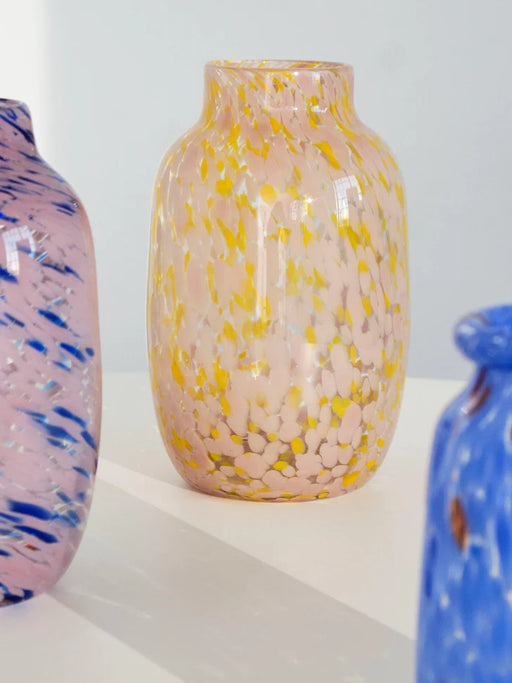 HAY Splash Vase Round Large - Light Pink and Yellow - Light Pink and Blue