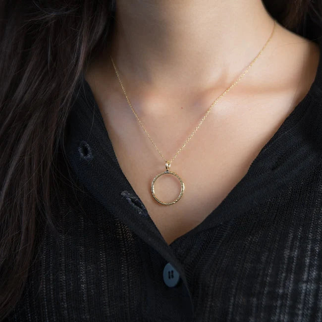 Hammered Thin Circle - Kette Messing