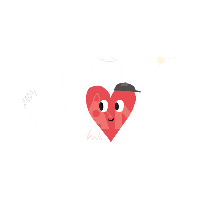 MINI PLANET Bügelbild - Herz mit Basecap Mini