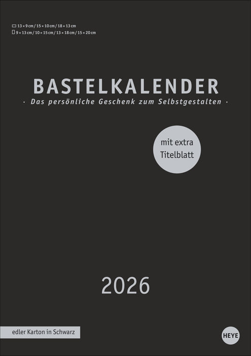 Heye Bastelkalender 2026 - Schwarz - groß