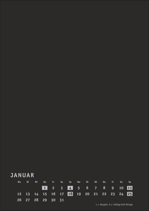 Heye Bastelkalender 2026 - Schwarz - groß