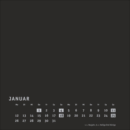 Heye Bastelkalender 2026 - Schwarz - klein