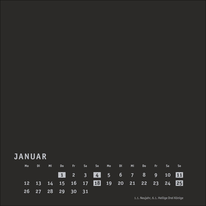 Heye Bastelkalender 2026 - Schwarz - klein