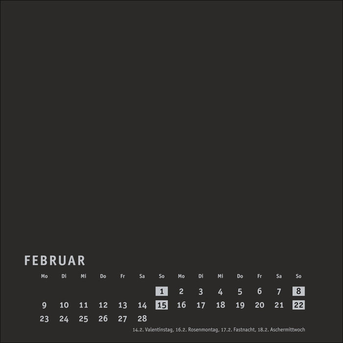 Heye Bastelkalender 2026 - Schwarz - klein