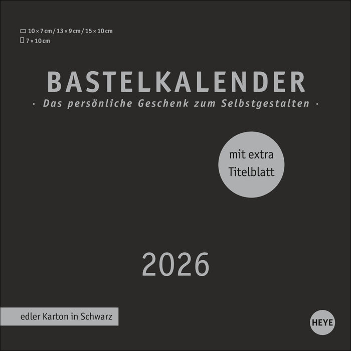 Heye Bastelkalender 2026 - Schwarz - klein