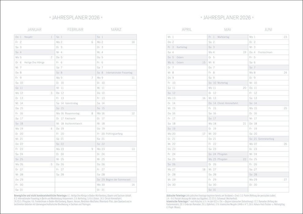 Heye Kalender 2026 - Design Diary Abstract