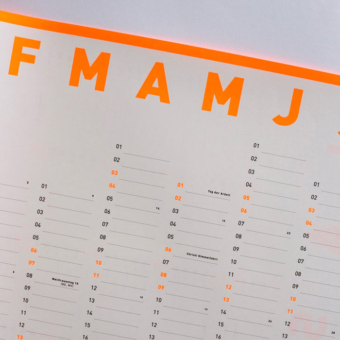 *JAHRESDUO* Wandkalender 2027 neonorange