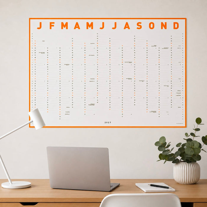 *JAHRESDUO* Wandkalender 2027 neonorange