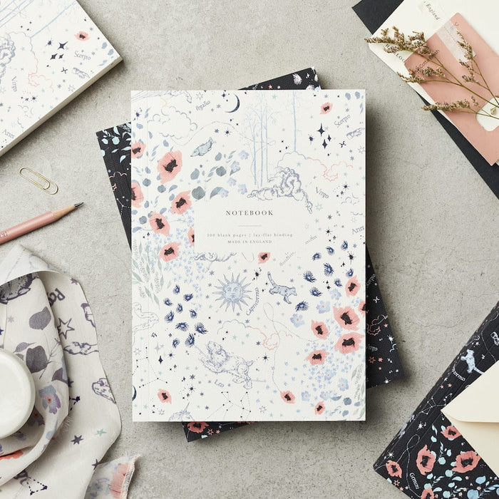 Notizbuch - Zodiac Ivory, 300 Seiten, Blanko, Flach