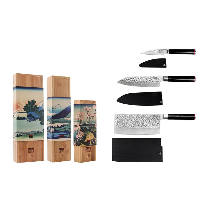 KOTAI kitchen - Messerset - Das asiatische Set: 3 Messer (Schälmesser + Santoku + Hackbeil)