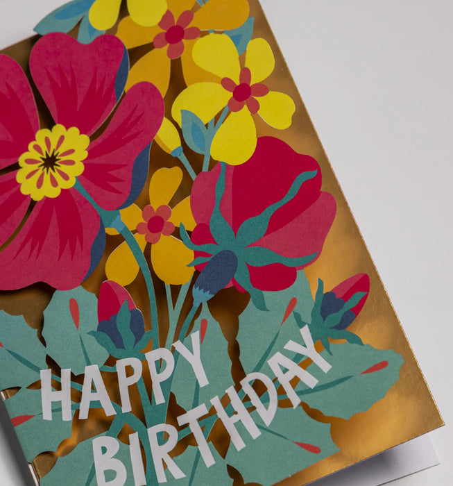 Grußkarte Geburtstag - "Floral Laser Cut Birthday Card" by Hanna Werning