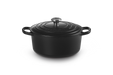 Le Creuset Bräter Signatur Rund - Schwarz matt- 22 cm