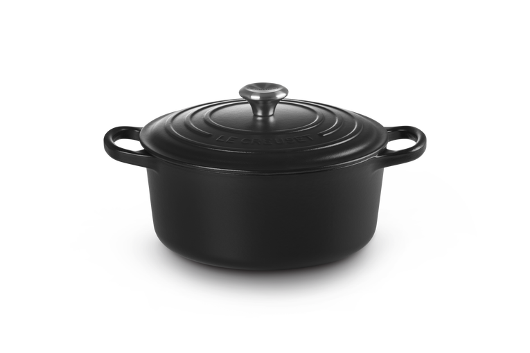 Le Creuset Bräter Signatur Rund - Schwarz matt- 22 cm