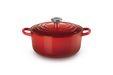 Le Creuset Bräter Signatur Rund - Kirschrot - 22 cm