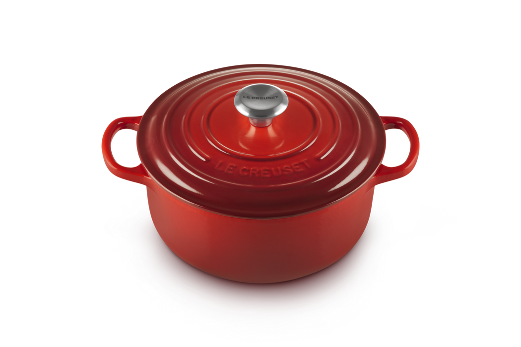 Le Creuset Bräter Signatur Rund - Kirschrot - 22 cm