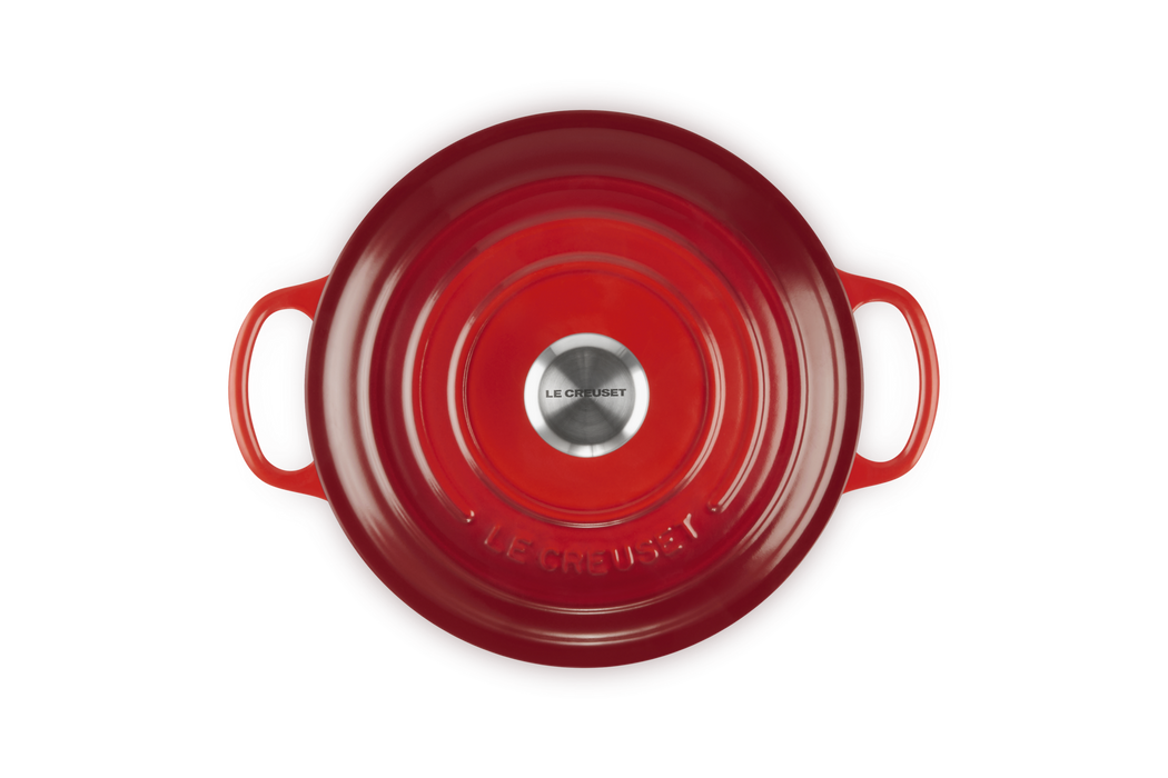 Le Creuset Bräter Signatur Rund - Kirschrot - 22 cm