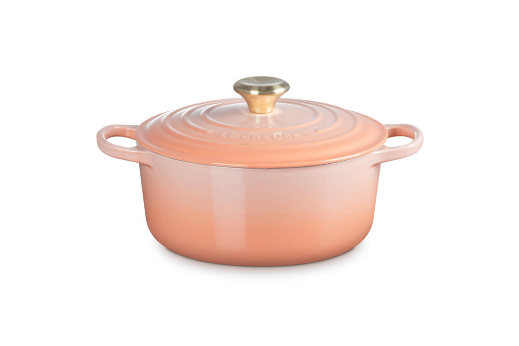 Le Creuset Runder Bräter aus Gusseisen - 24 cm - Peche